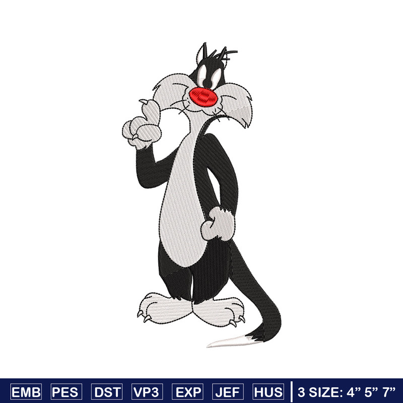 Cat cartoon embroidery design, Cartoon embroidery, Embroidery file, Embroidery shirt, Emb design, Digital download.jpg