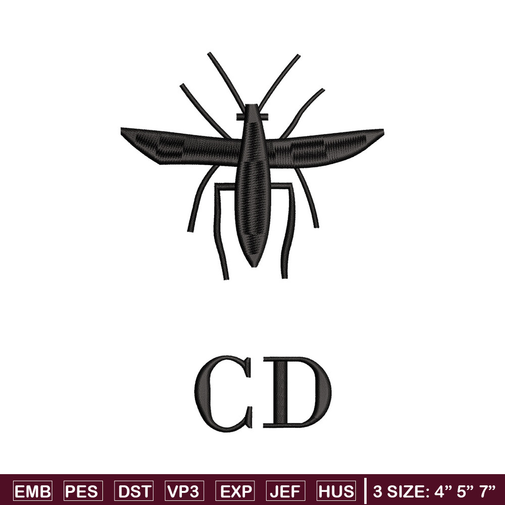 Cd mosquito embroidery design, Logo embroidery, Embroidery file, Embroidery shirt, Emb design, Digital download.jpg