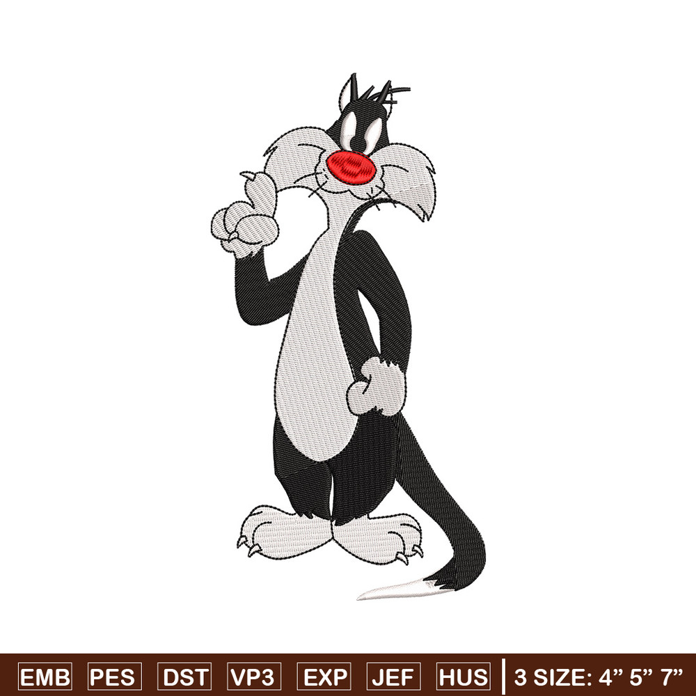 Cat cartoon embroidery design, Cartoon embroidery, Embroidery file, Embroidery shirt, Emb design, Digital download.jpg