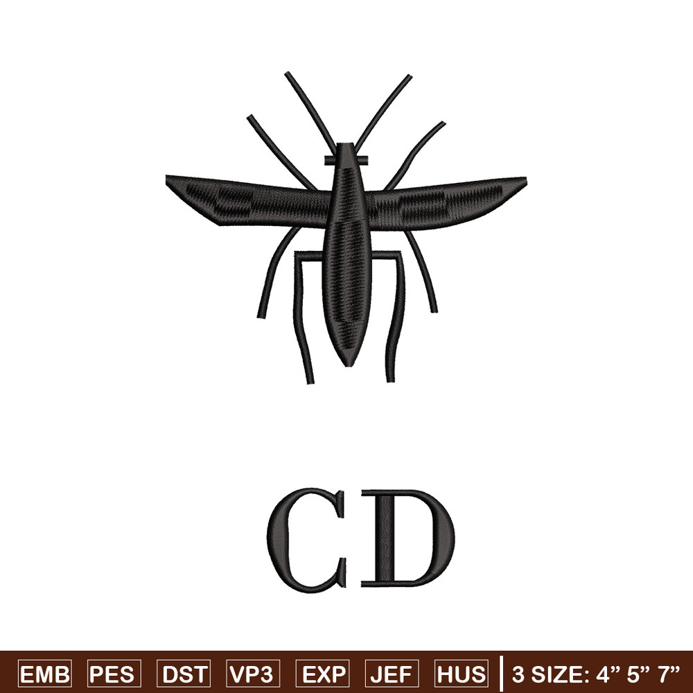 Cd mosquito embroidery design, Logo embroidery, Embroidery file, Embroidery shirt, Emb design, Digital download.jpg