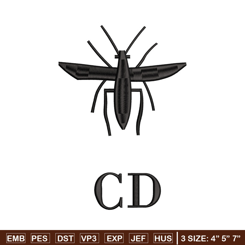 Cd mosquito embroidery design, Logo embroidery, Embroidery file, Embroidery shirt, Emb design, Digital download.jpg