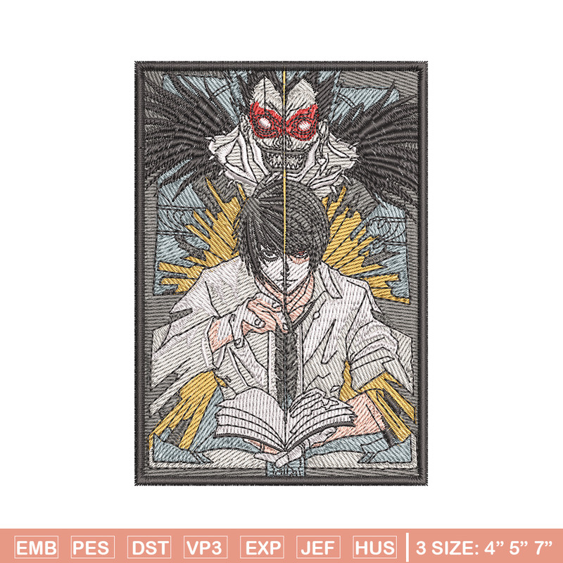 Death Note embroidery design, Death Note embroidery, embroidery file, anime design, anime shirt, Digital download.jpg