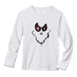 scary ghost ghoul face long sleeve t-shirt
