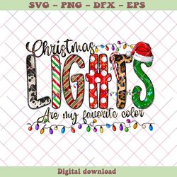 Retro Christmas Light Are My Favorite Color PNG Download