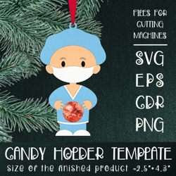 Doctor | Christmas Ornament | Candy Holder Template SVG | Sucker holder Paper Craft