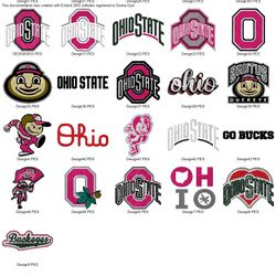 Collection COLLEGE SPORTS OHIO STATE BUCKEYES  LOGO'S Embroidery Machine Designs