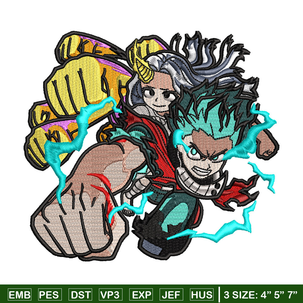 Deku punch embroidery design, Mha embroidery, Anime design, Embroidery shirt, Embroidery file, Digital download.jpg
