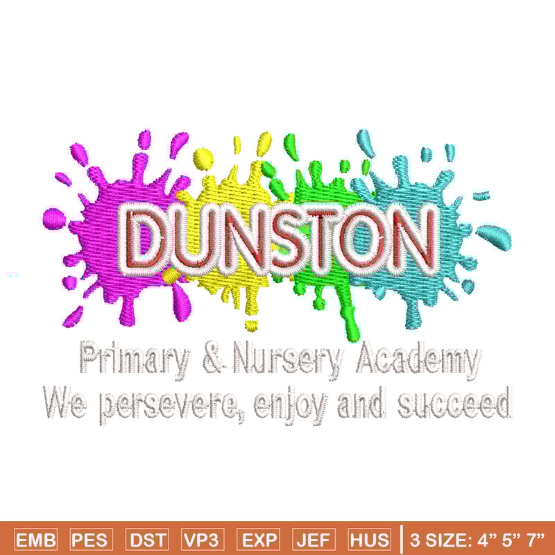 Dunston Primary logo embroidery design, logo embroidery, logo design, Embroidery shirt, logo shirt, Instant download.jpg