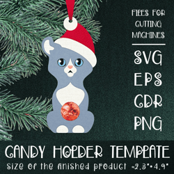 Kinkalow Cat | Christmas Ornament | Candy Holder Template SVG | Sucker holder Paper Craft
