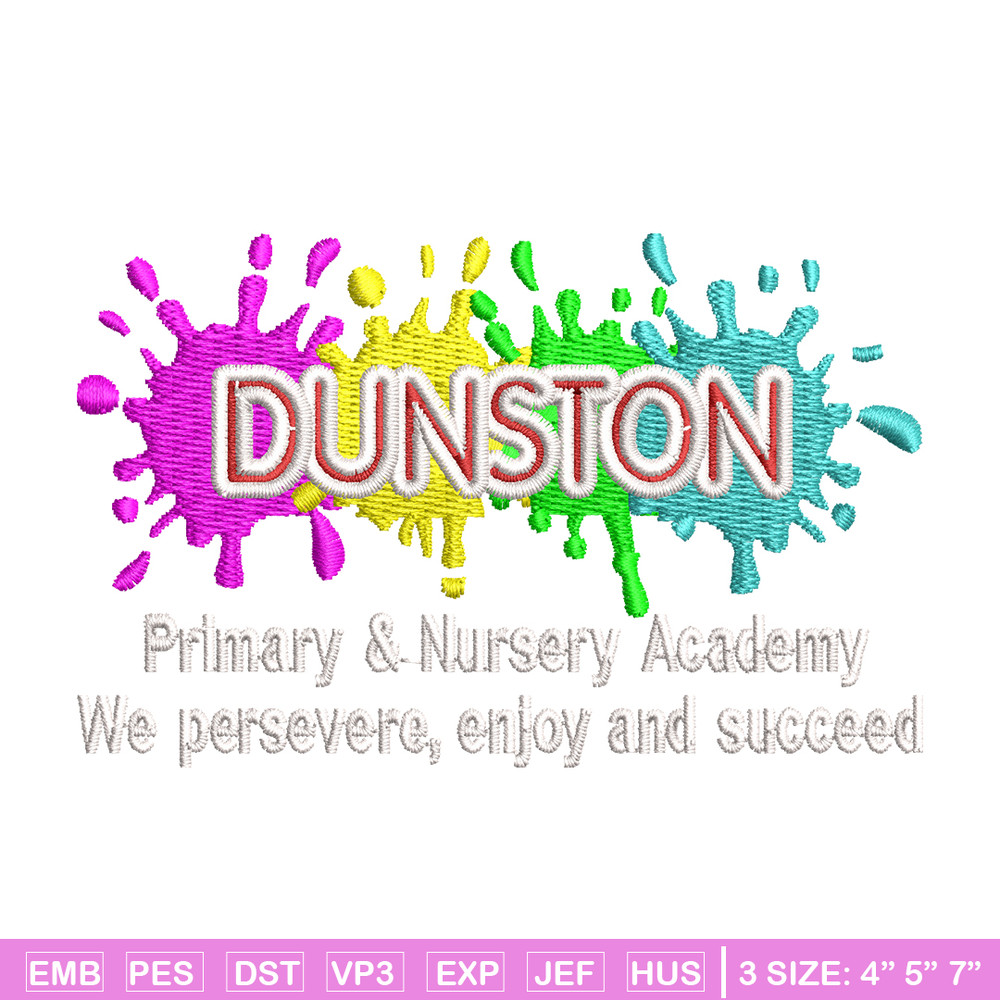 Dunston Primary logo embroidery design, logo embroidery, logo design, Embroidery shirt, logo shirt, Instant download.jpg