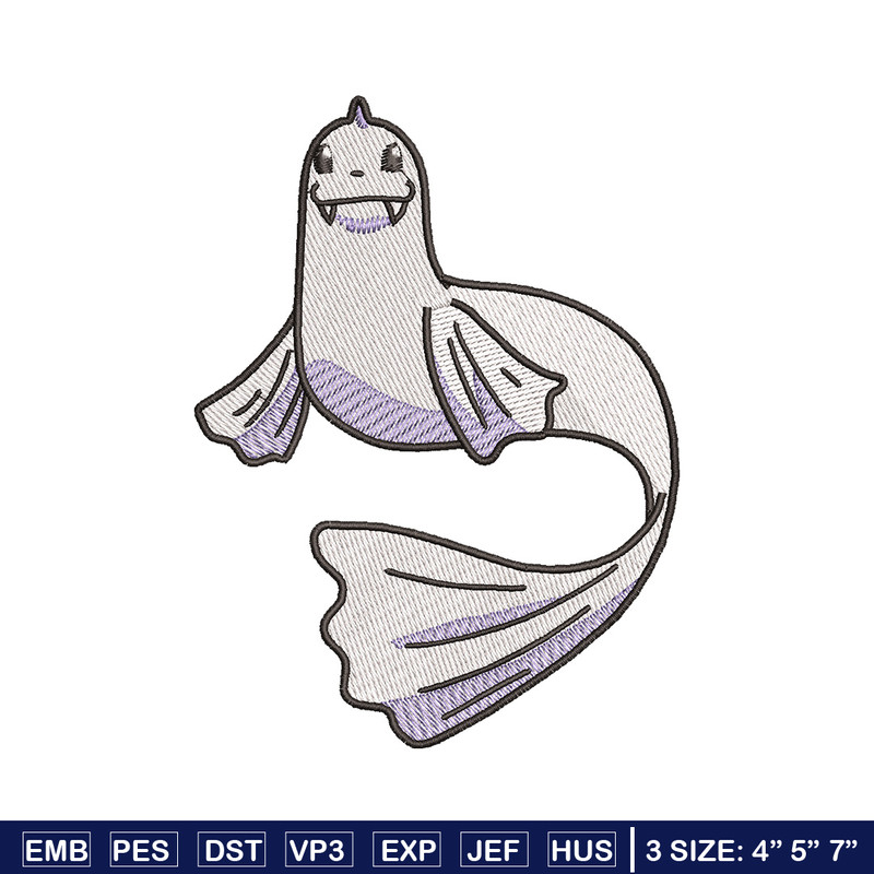 Dewgong embroidery design, Pokemon embroidery, Anime design, Embroidery shirt, Embroidery file,Digital download.jpg