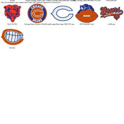 Collection NFL CHICAGO BEARS  LOGO'S Embroidery Machine Designs