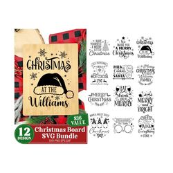 christmas kitchen cutting board svg bundle, santa tray svg, christmas svg, kitchen sign, christmas chopping board, svg f