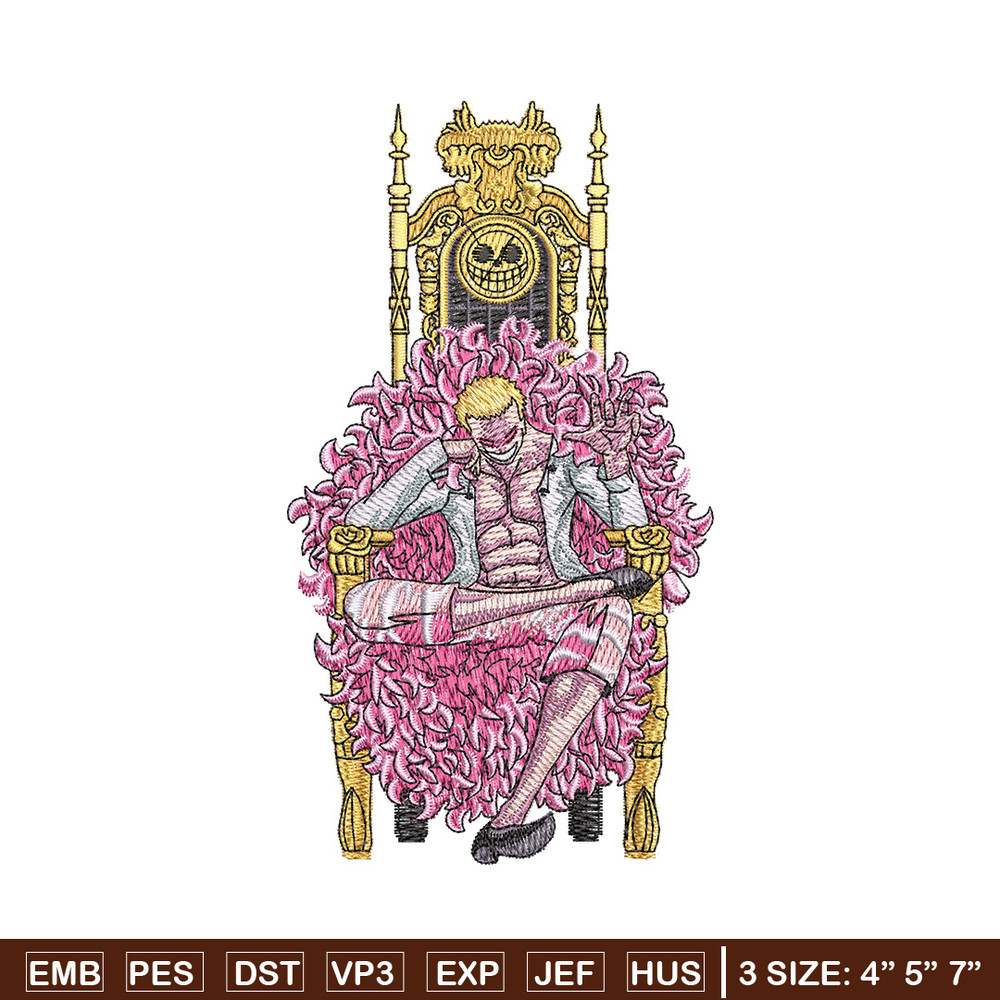 Doffy king embroidery design, One piece embroidery, Anime design, Embroidery shirt, Embroidery file, Digital download.jpg