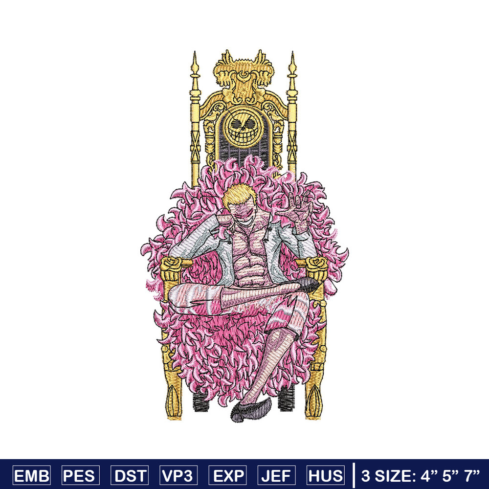 Doffy king embroidery design, One piece embroidery, Anime design, Embroidery shirt, Embroidery file, Digital download.jpg