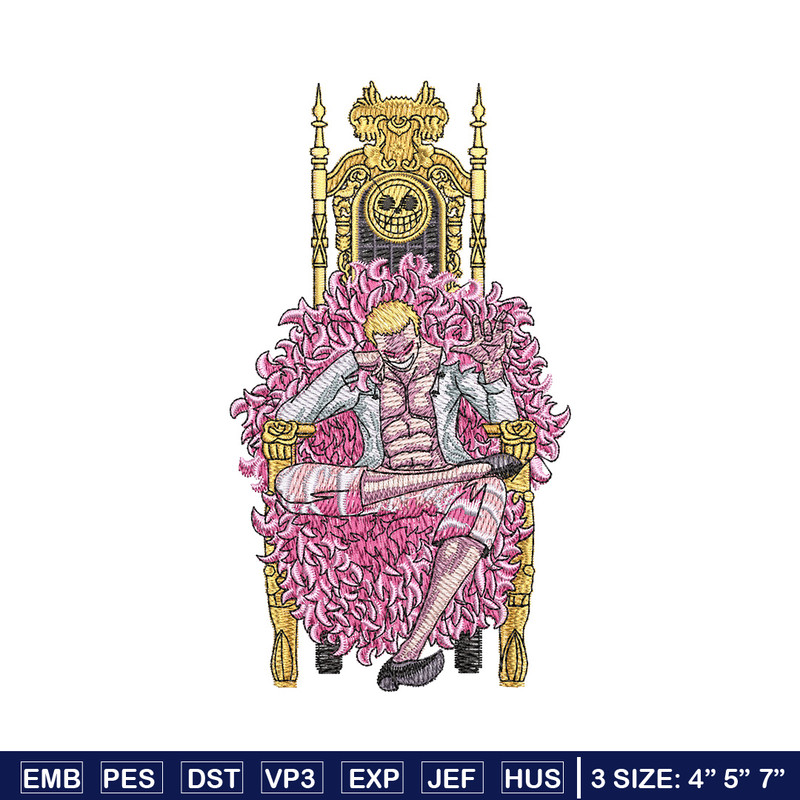 Doffy king embroidery design, One piece embroidery, Anime design, Embroidery shirt, Embroidery file, Digital download.jpg