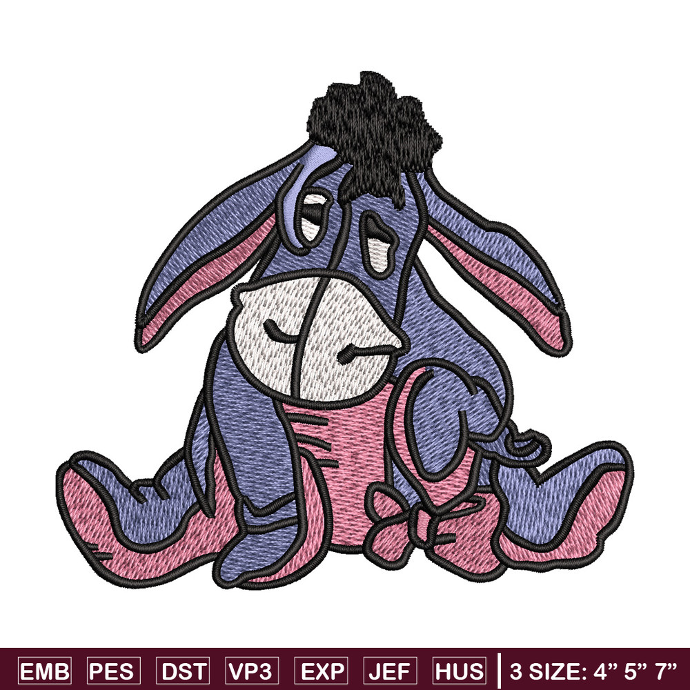 Donky embroidery design, Pooh disney embroidery, Embroidery file, Embroidery shirt, Emb design, Digital download.jpg