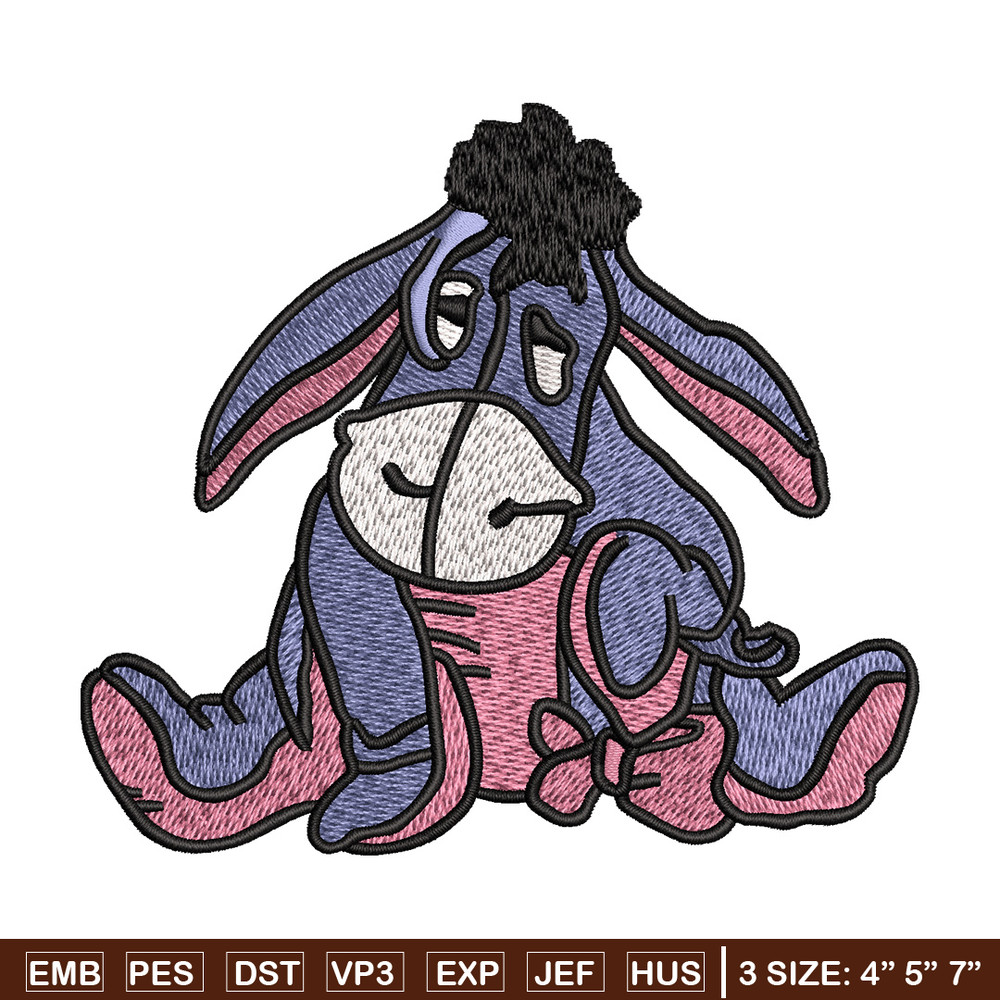 Donky embroidery design, Pooh disney embroidery, Embroidery file, Embroidery shirt, Emb design, Digital download.jpg