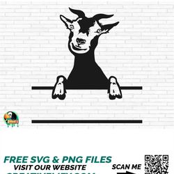 Goat Monogram SVG, Goat Svg, Billy Goat Svg, Ibex Svg, Peeking Goat Svg, Goat Monogram Cut Files, Cricut, Png, Svg