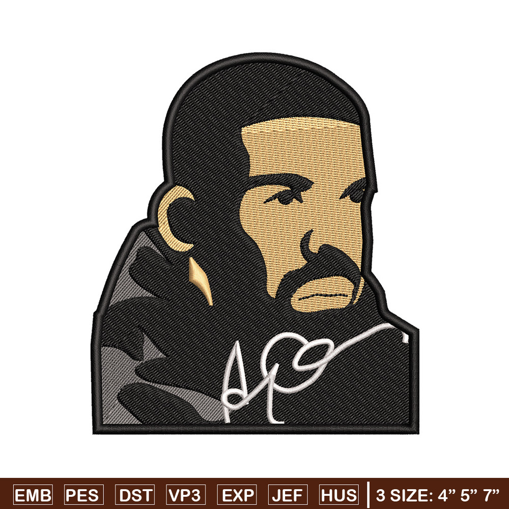 Drake man embroidery design, Drake embroidery, Embroidery file, Embroidery shirt, Emb design,Digital download.jpg