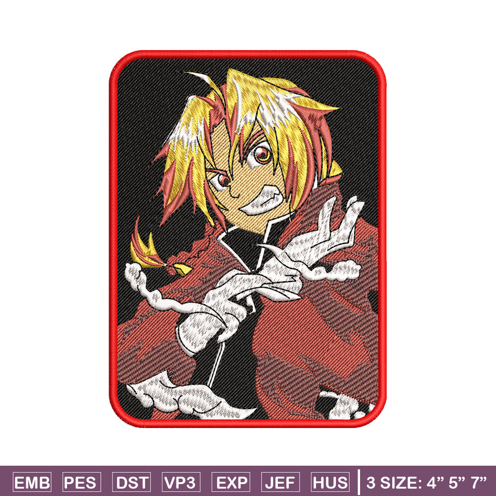 Edward Elric embroidery design, Fullmetal Alchemist embroidery, Logo design, anime design, anime shirt, Digital download.jpg