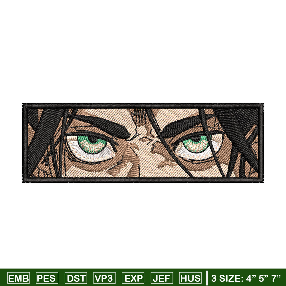 Eren eyes embroidery design, Aot embroidery, Anime design, Embroidery shirt, Embroidery file, Digital download.jpg