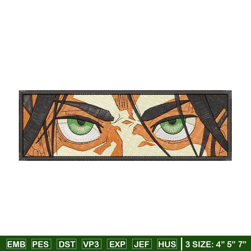 Eren eyes embroidery design, Aot embroidery, Embroidery file, Anime design, Embroidery shirt, Digital download.jpg