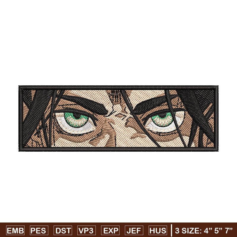 Eren eyes embroidery design, Aot embroidery, Anime design, Embroidery shirt, Embroidery file, Digital download.jpg