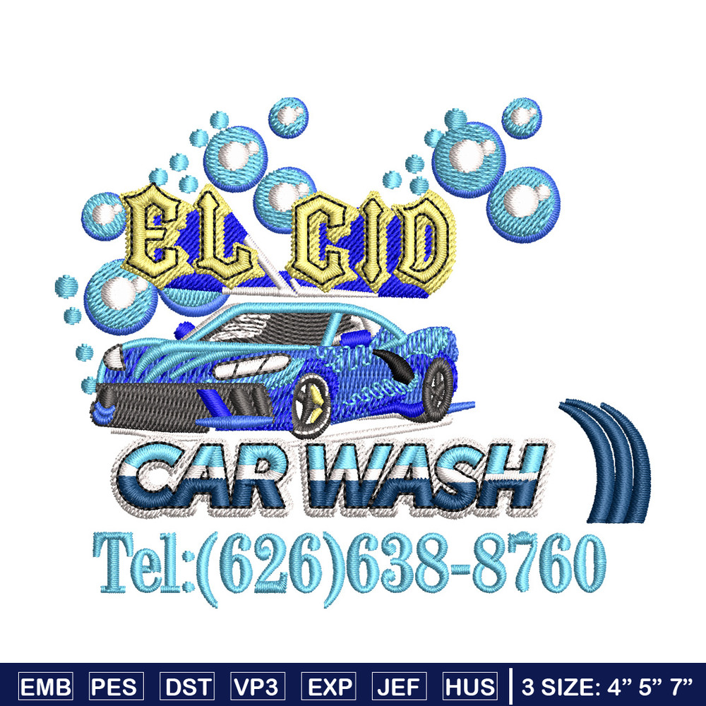 El cid car wash embroidery design, Logo embroidery, Embroidery file,Embroidery shirt, Emb design, Digital download.jpg
