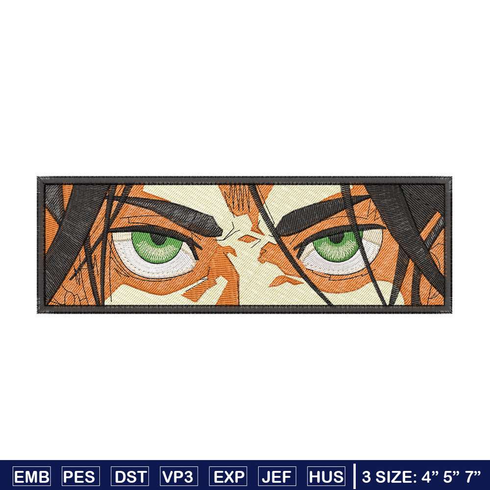 Eren eyes embroidery design, Aot embroidery, Embroidery file, Anime design, Embroidery shirt, Digital download.jpg