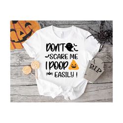 don't scare me i poop easily svg, halloween svg, baby svg, dxf, png, eps, jpeg, cut file, cricut, silhouette, print, ins