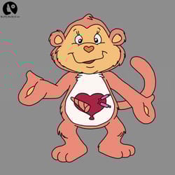 playful heart monkey care bear cousin, cartoon png
