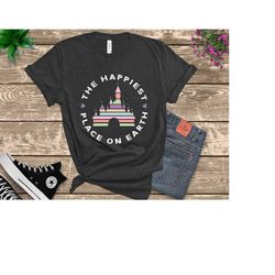 happiest place on earth shirt, disneyland castle shirts, disney family shirts, magic kingdom matching tee, disney castle