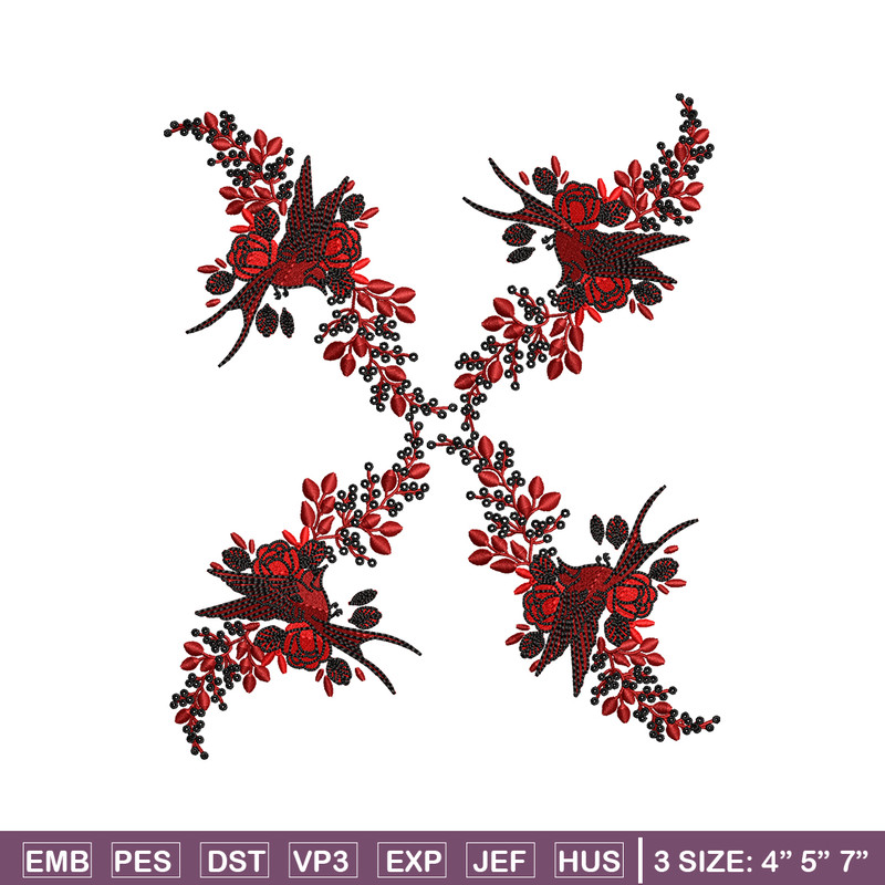 Flower windows embroidery design, logo embroidery, Flower design, Embroidery shirt, logo shirt, Instant download.jpg