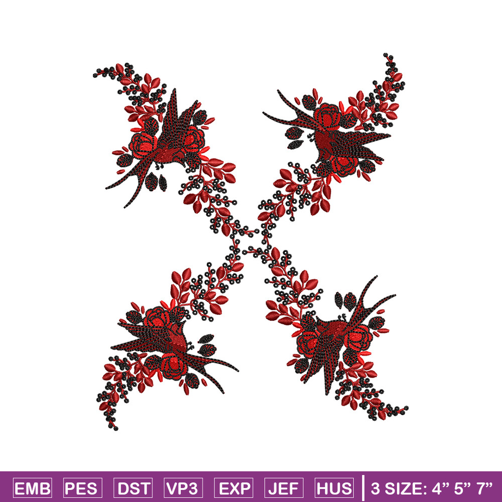 Flower windows embroidery design, logo embroidery, Flower design, Embroidery shirt, logo shirt, Instant download.jpg