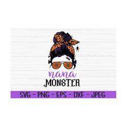 nana monster svg, halloween svg, grandma svg, grandma monster, dxf, png, eps, jpeg, cut file, cricut, silhouette, print,