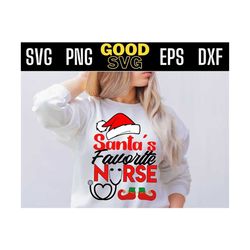 santas favorite nurse elf stethoscope santa hat christmas svg png eps dxf , christmas santa svg