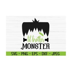 little brother monster svg, halloween svg, baby kids svg, frankenstein, dxf, png, eps, cut file, cricut, silhouette, pri