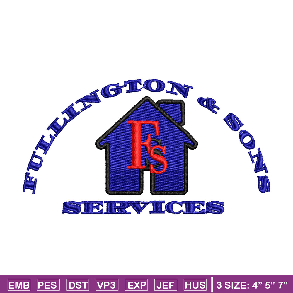 Fullington & sons services embroidery design, logo embroidery, Embroidery file, logo design, Instant download.jpg