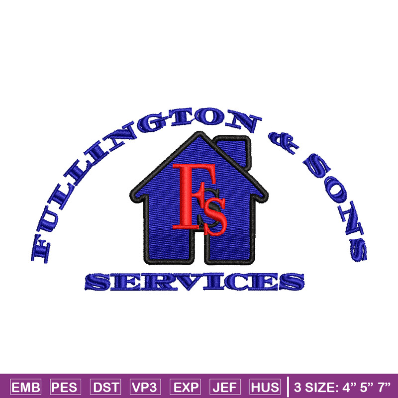 Fullington & sons services embroidery design, logo embroidery, Embroidery file, logo design, Instant download.jpg