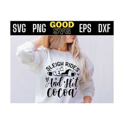 sleigh rides and hot cocoa svg files for cricut | funny christmas weather svg