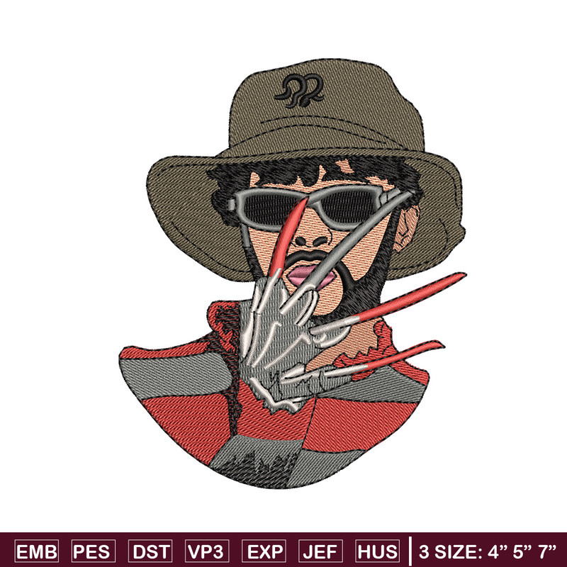 Freddy Krueger embroidery design, Horror embroidery, Embroidery file, Embroidery shirt, Emb design, Digital download.jpg