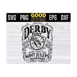 derby day come for the race stay for the mint juleps svg png dxf eps cricut file silhouette art