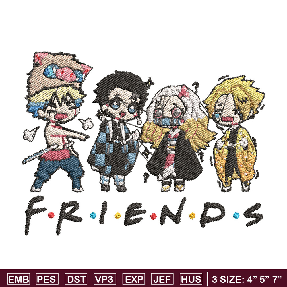 Friends tanjiro embroidery design, Tanjiro embroidery, Embroidery shirt, Embroidery file, Anime design, Digital download.jpg