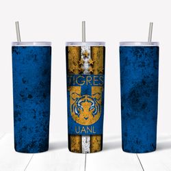 tigres uanl grunge tumbler png-sports tumbler design-straight design 20oz/ 30oz skinny tumbler png-digital download