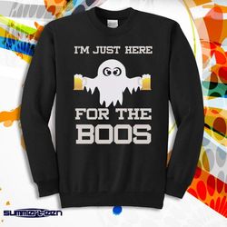 i&8217m just here for the boos ghost beer men&8217s sweatshirt