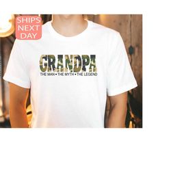 legend grandpa shirt, fathers day gift, fathers day shirt, camouflage grandpa t shirt, gift for grandpa, new grandpa gif