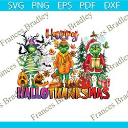 happy hallothanksmas gnomes grinch png sublimation