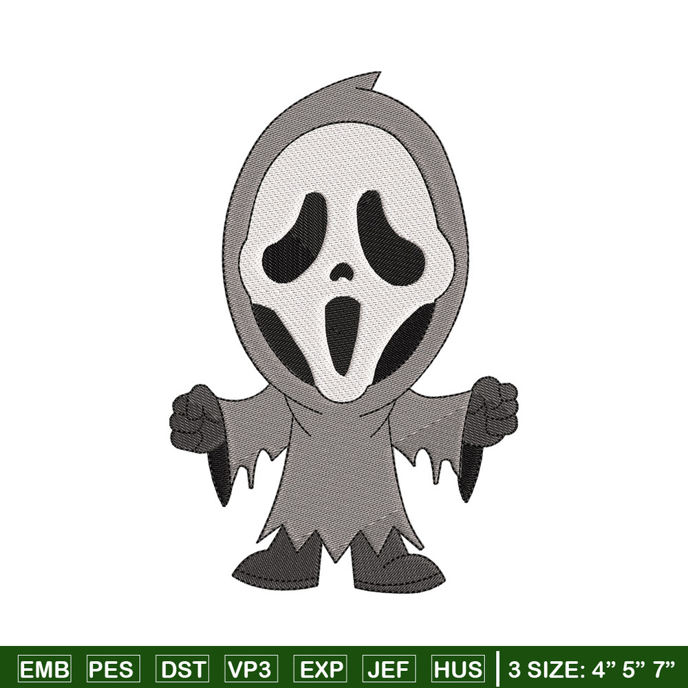 Ghost chibi embroidery design, Ghost embroidery, Emb design, Embroidery shirt, Embroidery file, Digital download.jpg