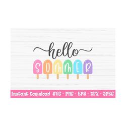 hello summer svg, summer svg, ice cream svg, summer sign svg, dxf, png, eps, jpeg, cut file, cricut, silhouette, print,